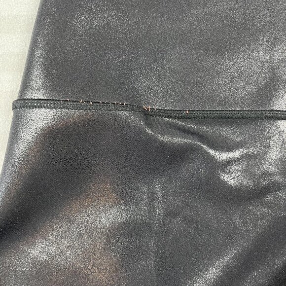 Knix Pants Womens XL Black Faux Leather Leggings High Rise Shiny Stretch Coated - Picture 9 of 9